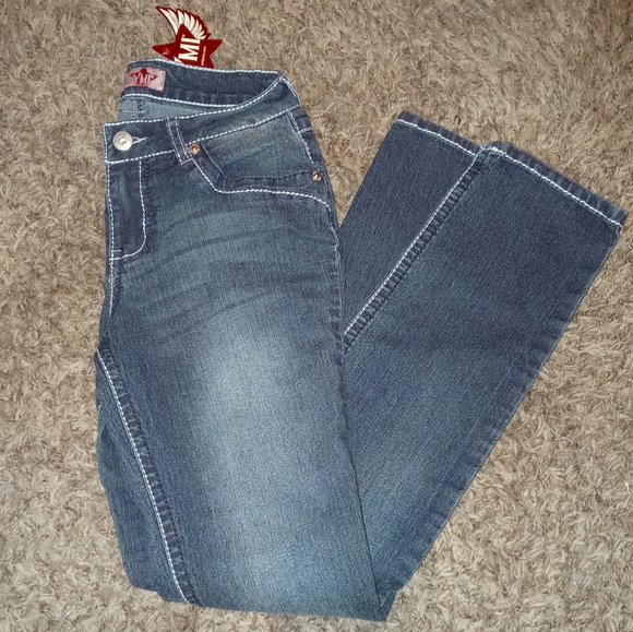 Girls YMI Jeans - Dark Wash - Straight Leg Jeans - Picture 2 of 3